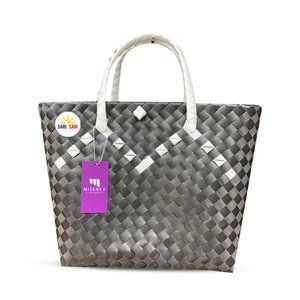 Misenka Handicrafts Philippine Bayong Midnight Black Pearl White Classic TwoTone